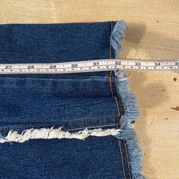 VINTAGE 90s Watch LA Denim Blue Jeans Y2K Pinstripe Size Jrs 19/20 70s style USA - Picture 12 of 14